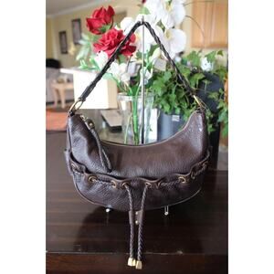 Michael Kors BRAIDED DRAWSTRING hobo leather brown medium (PU500